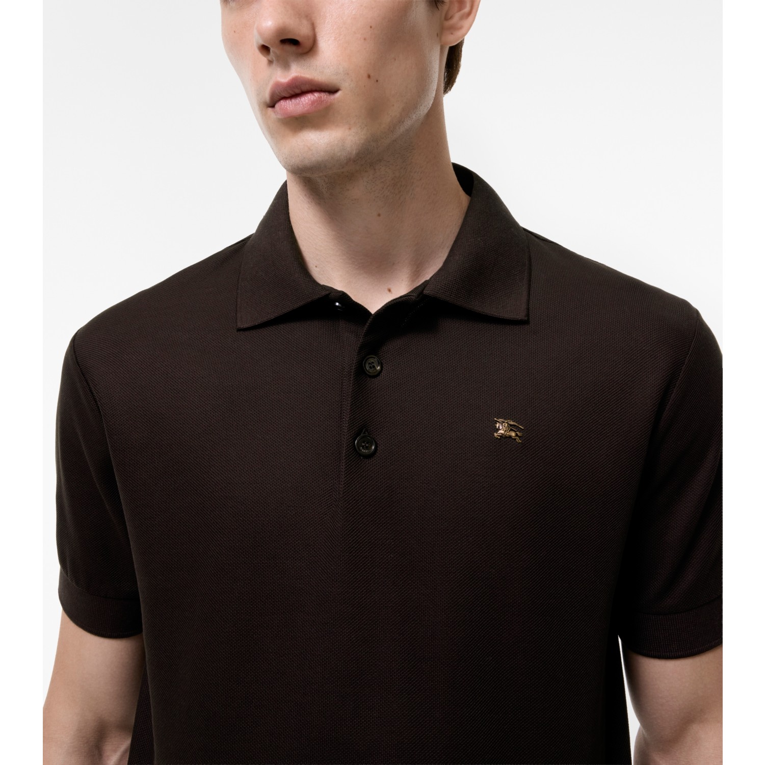 Metal Knight Cotton Polo Shirt in Clove brown - Men | Burberry® Official