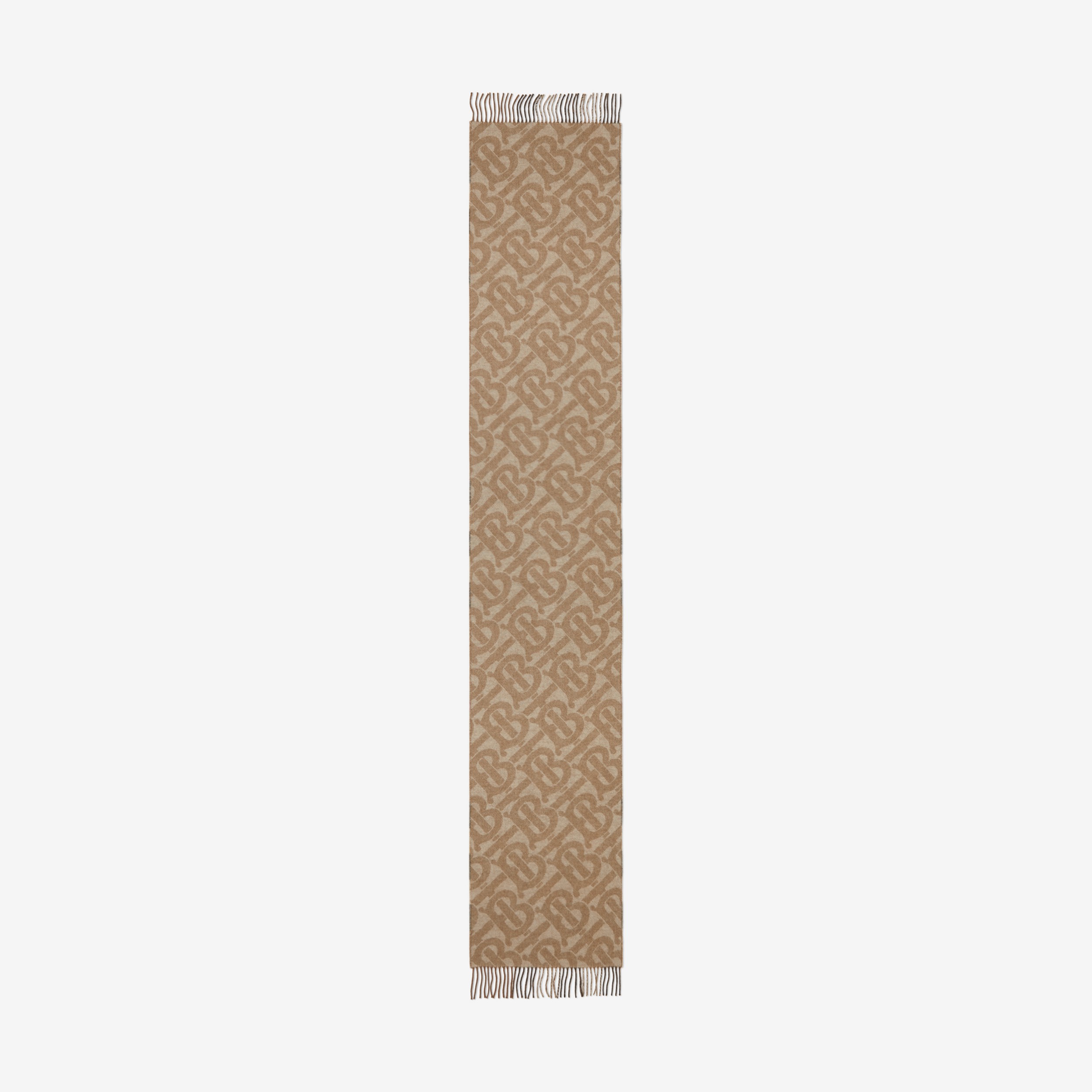 双面两用格纹羊绒围巾 (典藏米色 / 深桦木棕) | Burberry® 博柏利官网 - 2