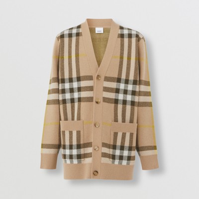 burberry check cardigan