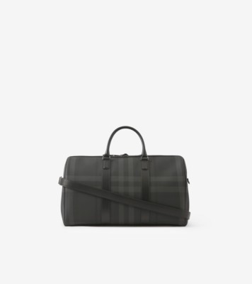 Boston Holdall in Charcoal Men Canvas Burberry Official
