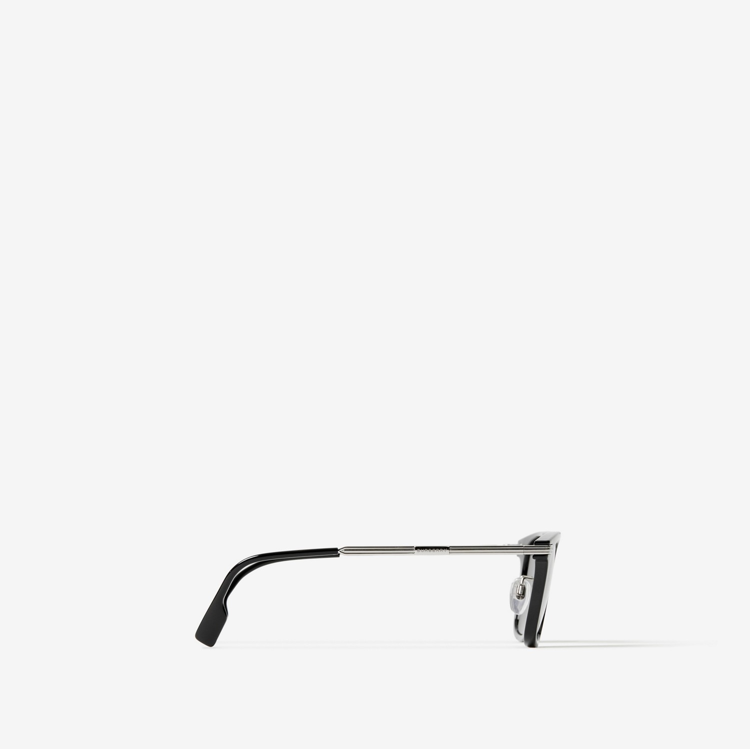 Óculos de sol com armação quadrada (Preto/paládio) - Homens | Burberry® oficial