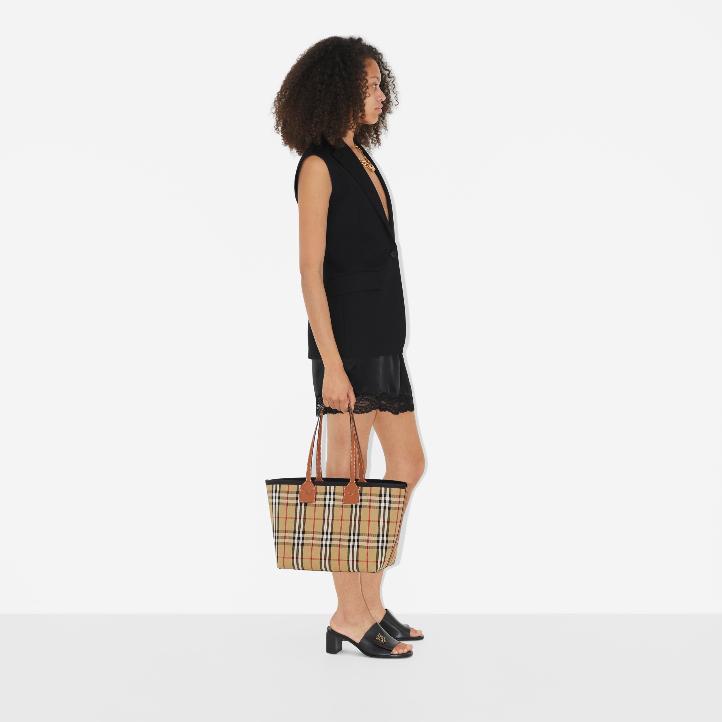 Small London Tote Bag in Briar Brown/black - Women | Burberry® Official