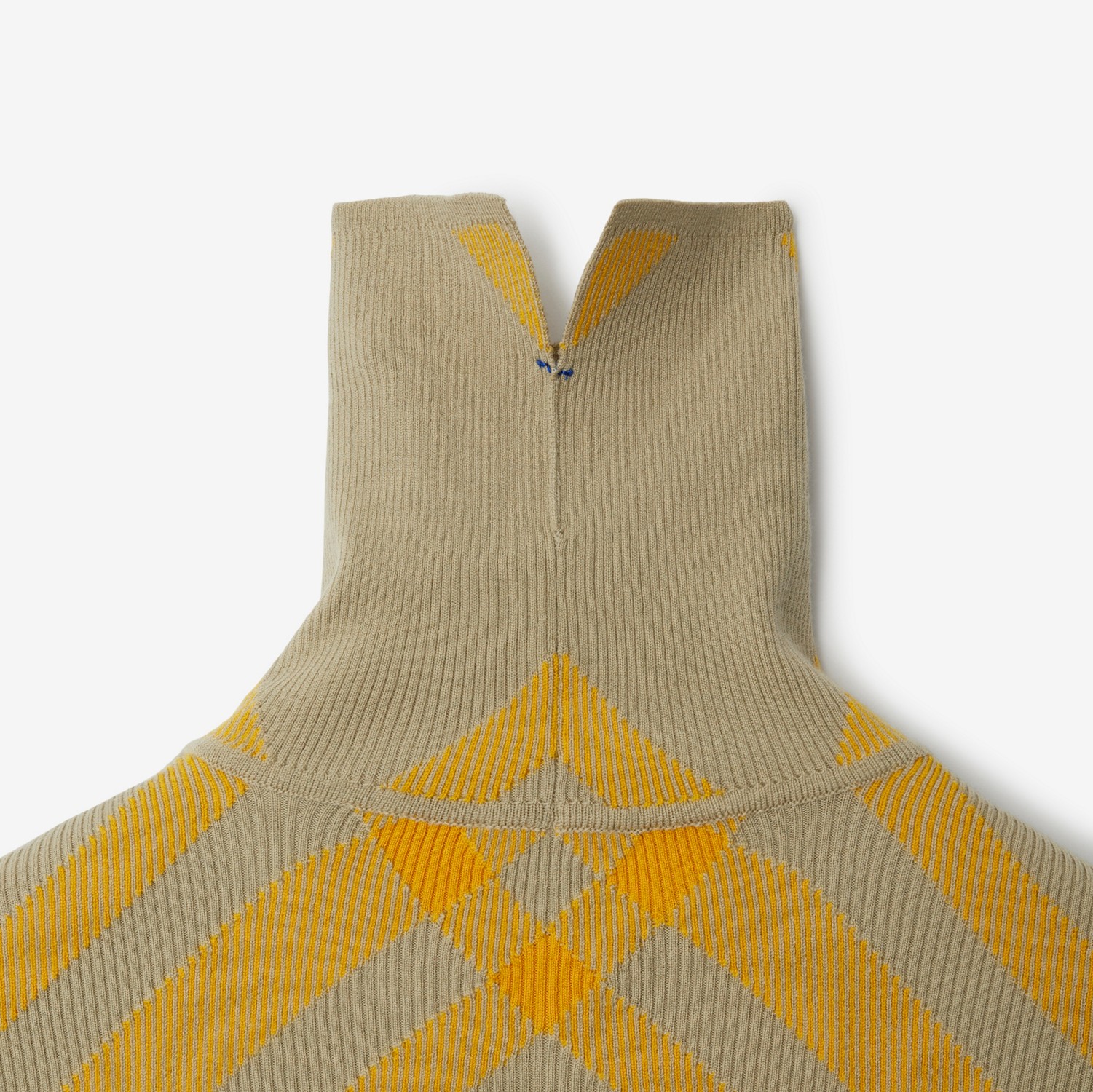 格纹羊毛混纺针织衫 (猎户米) - 男士 | Burberry® 博柏利官网