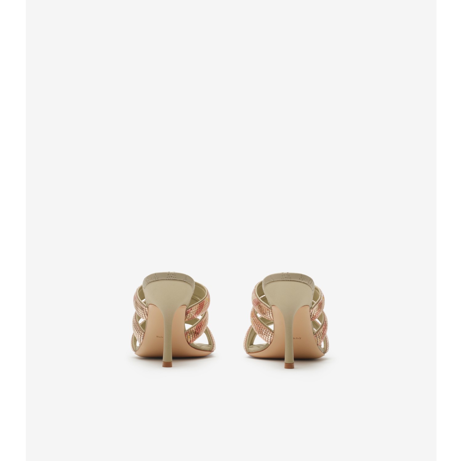 Check Mesh Mews Strap Mules​ in Gloss - Women | Burberry