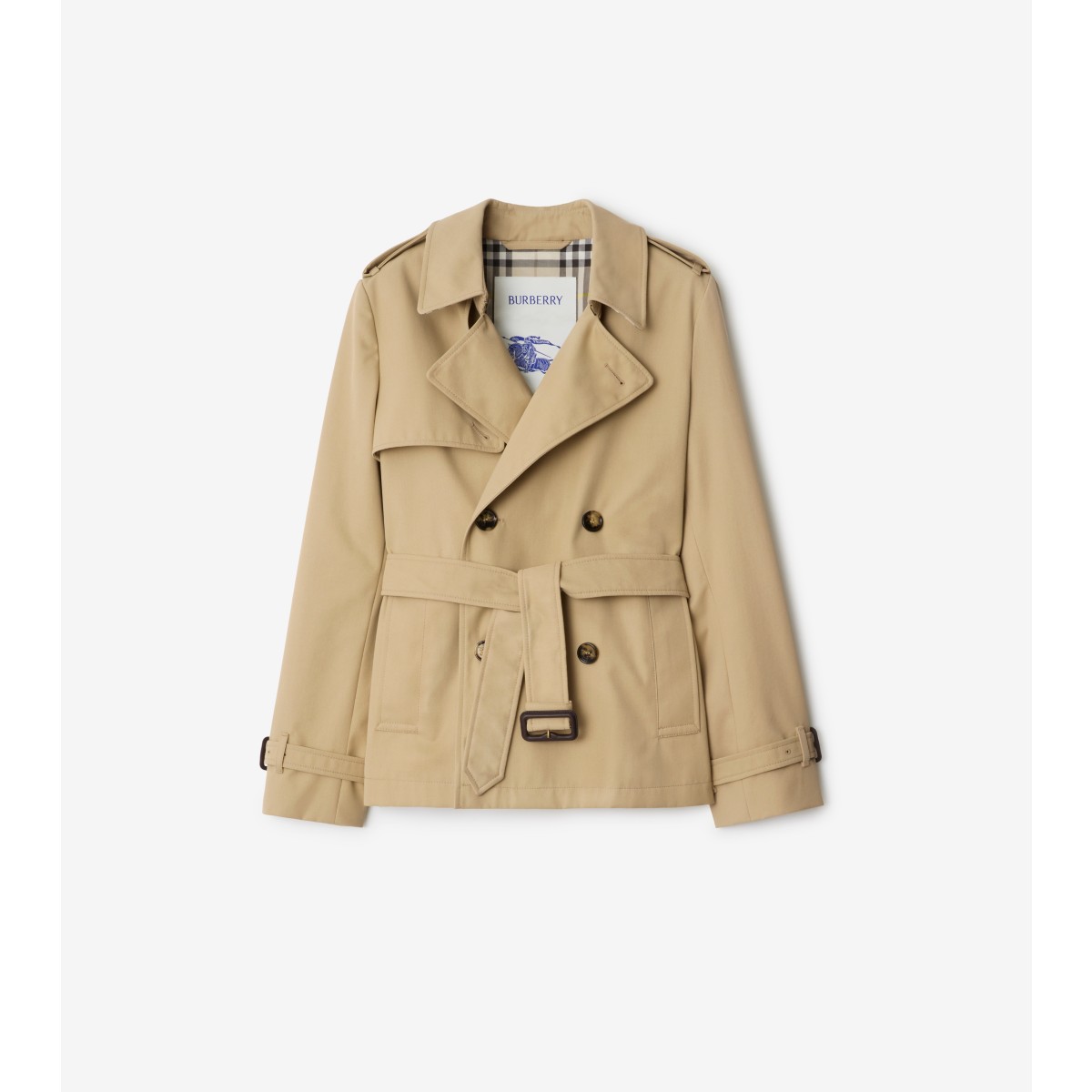  Check Cotton Blend Trench Jacket