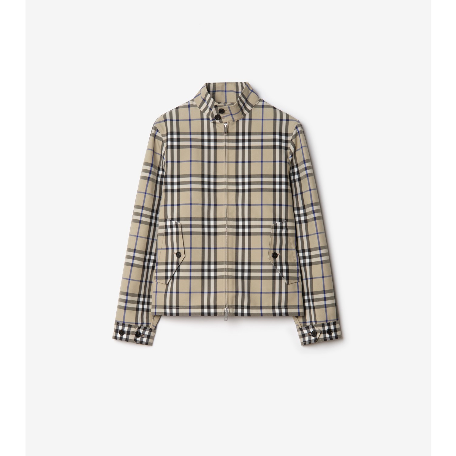 Check Harrington Jacket in Lichen beige - Men | Burberry® Official