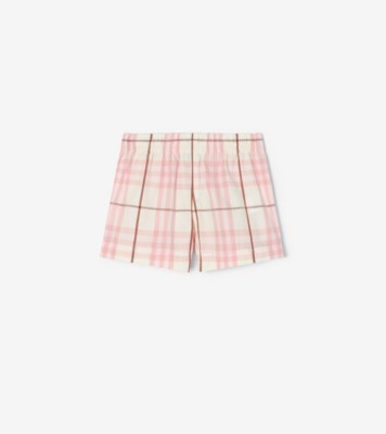 Check Cotton Shorts in Flora pink | Burberry® Official