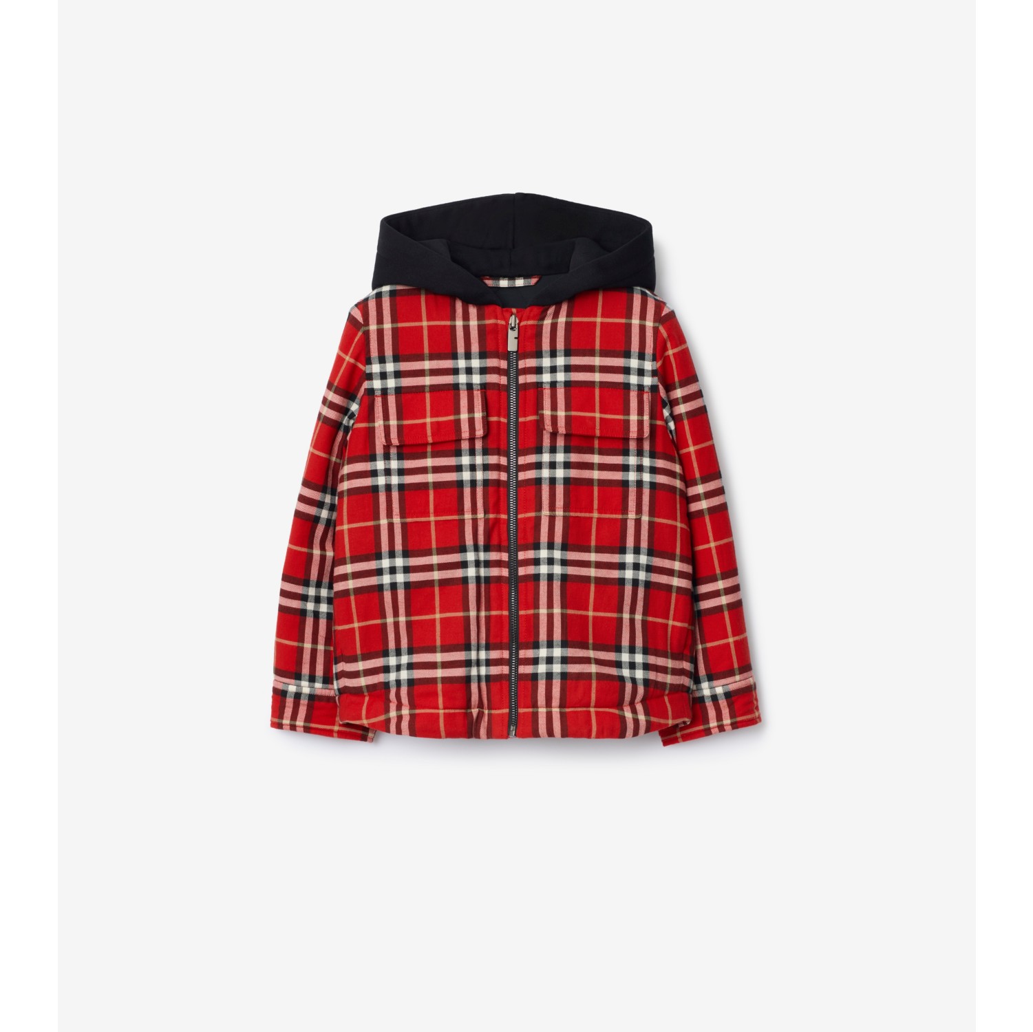 Check Cotton Hooded Jacket