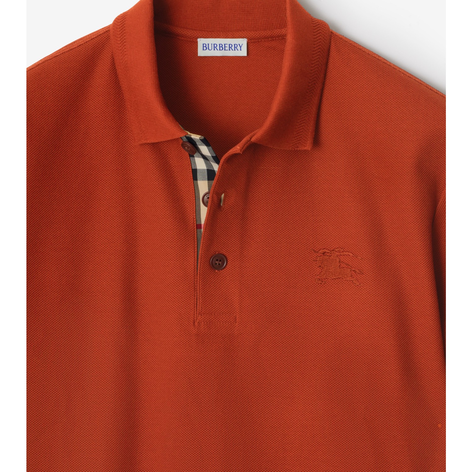 Cotton Polo Shirt in Fire orange - Men | Burberry® Official