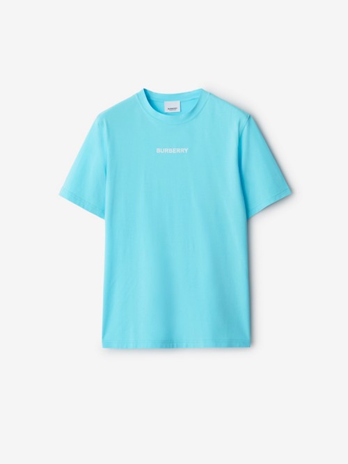 Burberry Stretch Cotton T-shirt In Blue