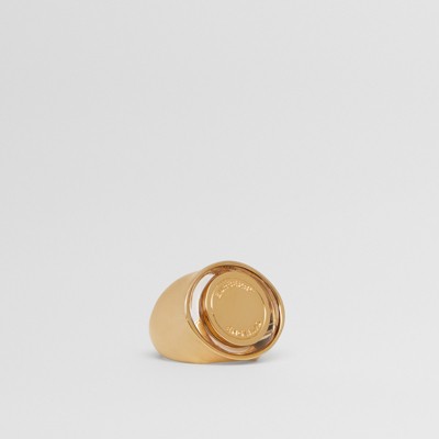 Resin and Gold-plated Signet Ring in Light - Women | Burberry® Official