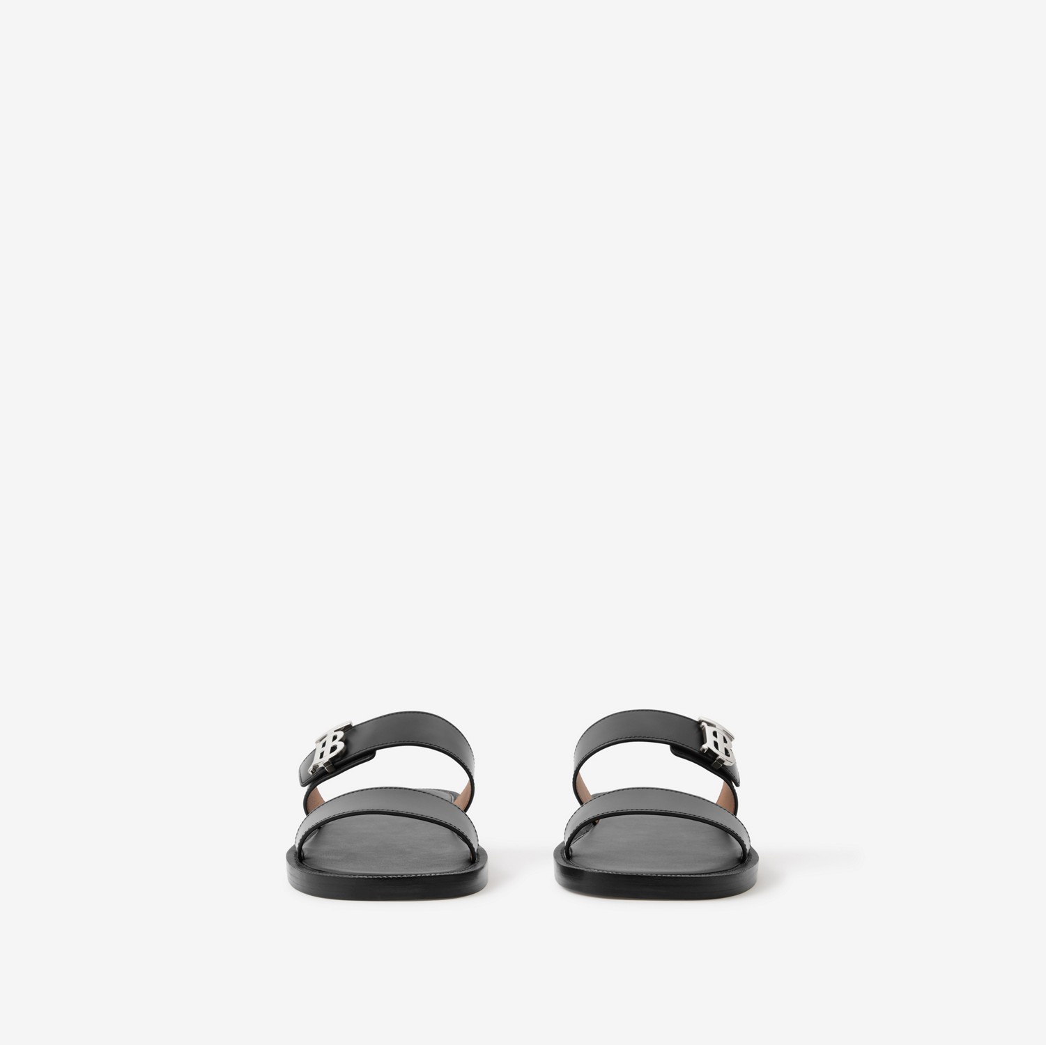 Monogram Motif Leather Sandals in Black - Men | Burberry® Official