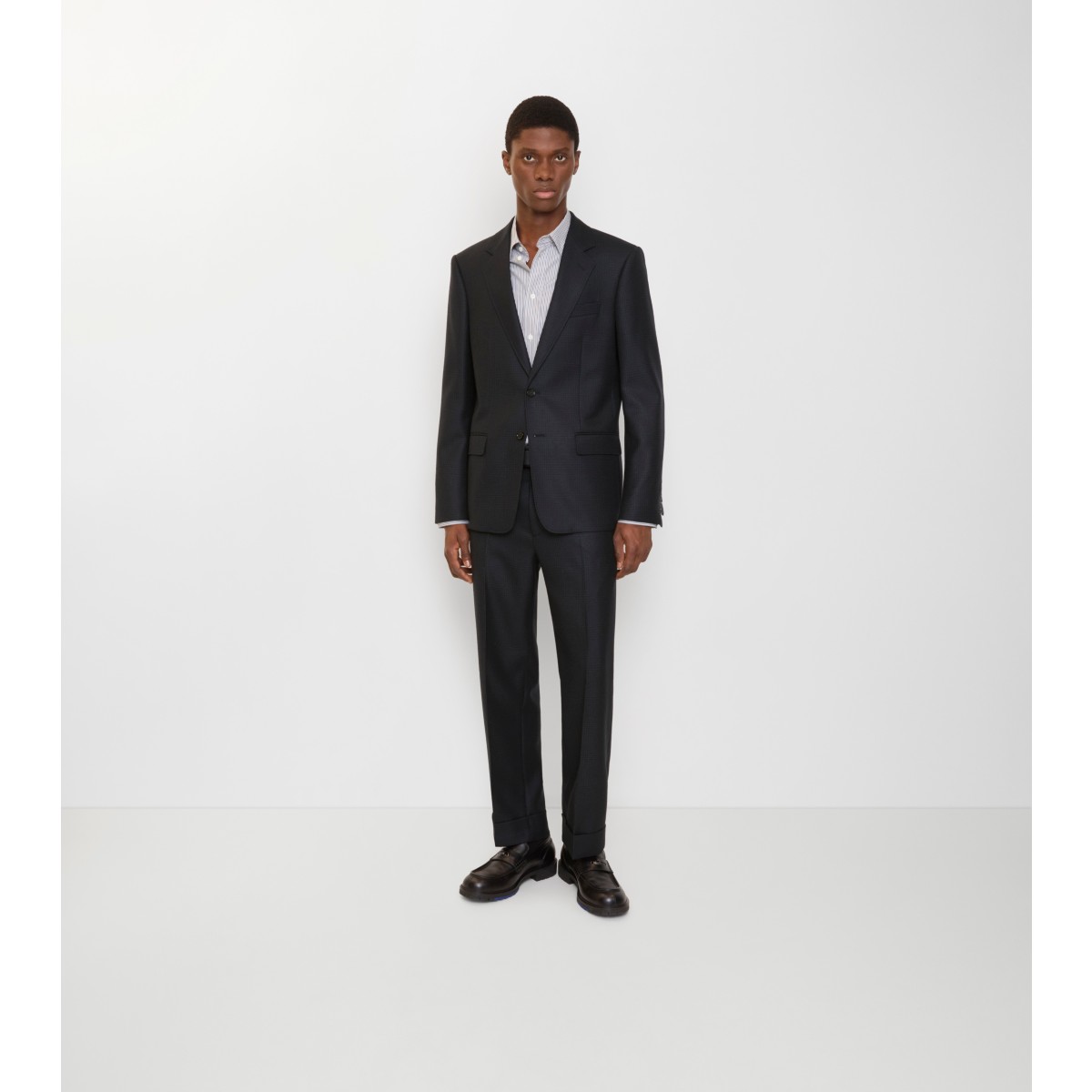  Check Wool Tailored Trousers