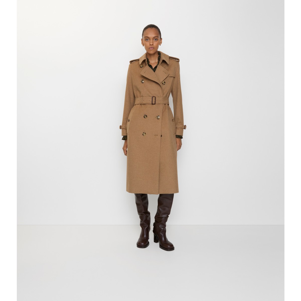  Check Long Kensington Trench Coat
