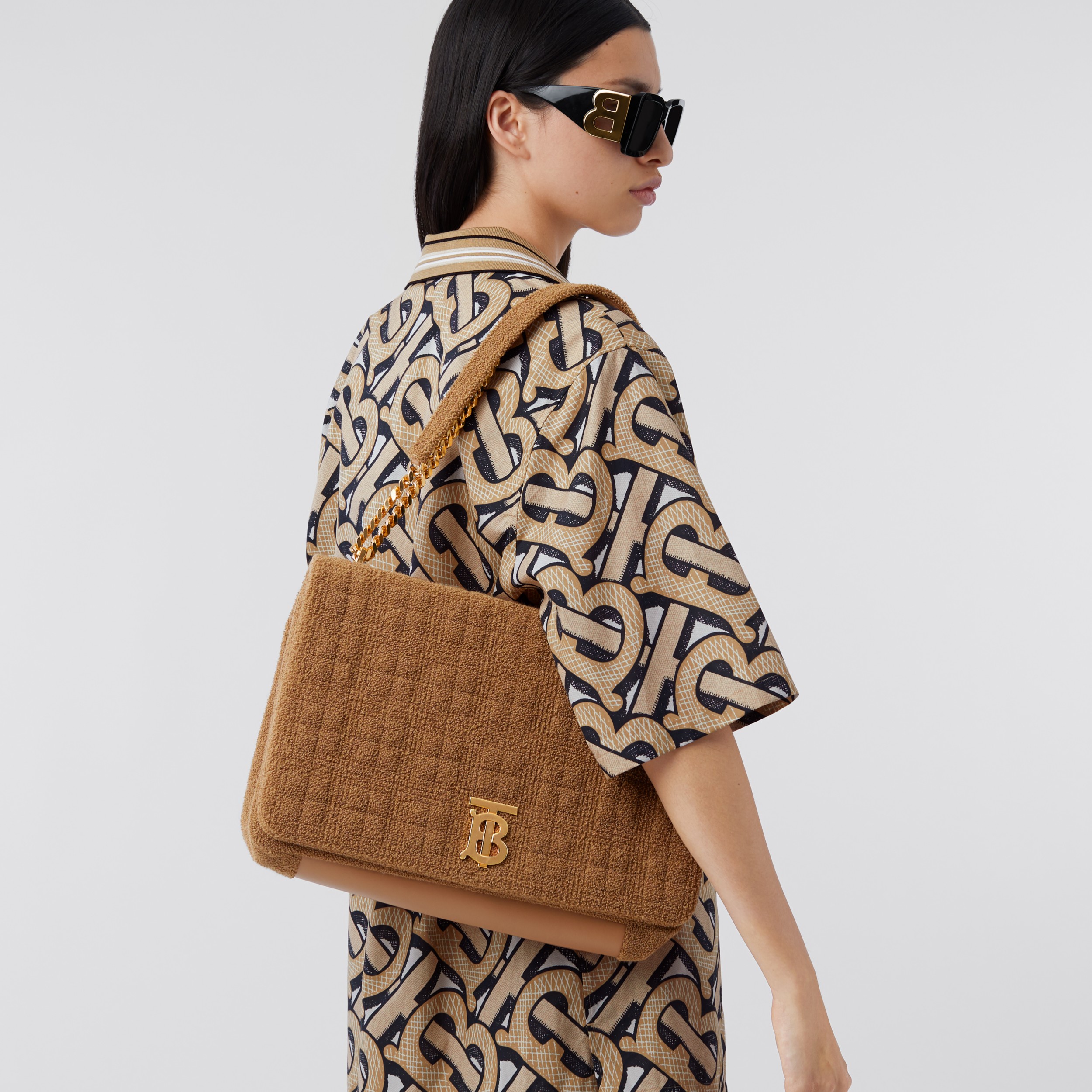Extra Large Quilted Towelling Lola Bag in Camel - Women | Burberry ...