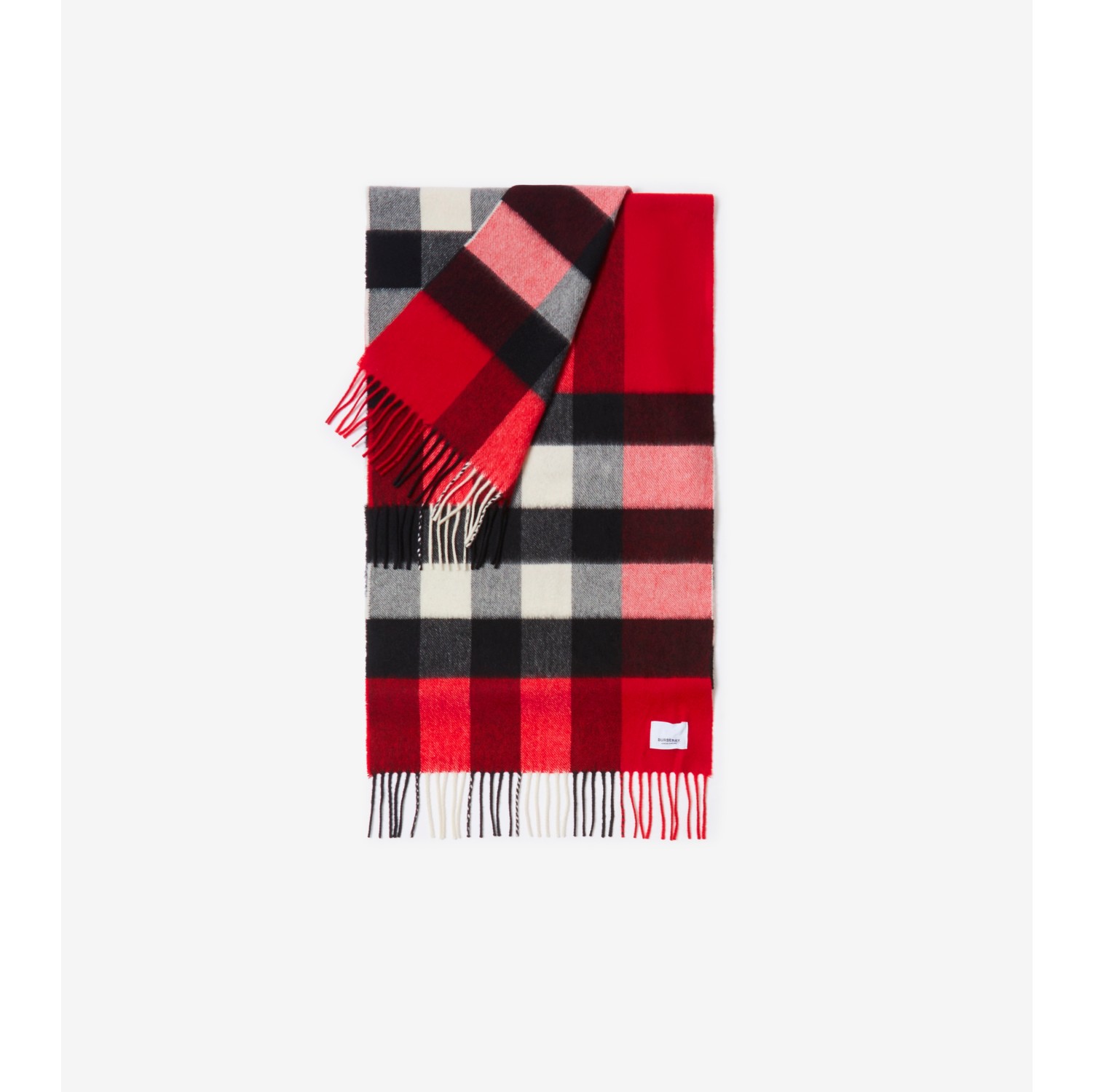 チェック カシミアスカーフ (レッド), ピュアカシミア | Burberry®公式サイト