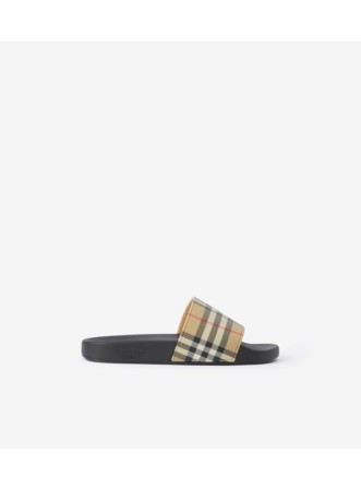 【関税＆送料込み】Burberry Sandals & Slides Check Slides in Archive beige - Women | Burberry® Official
