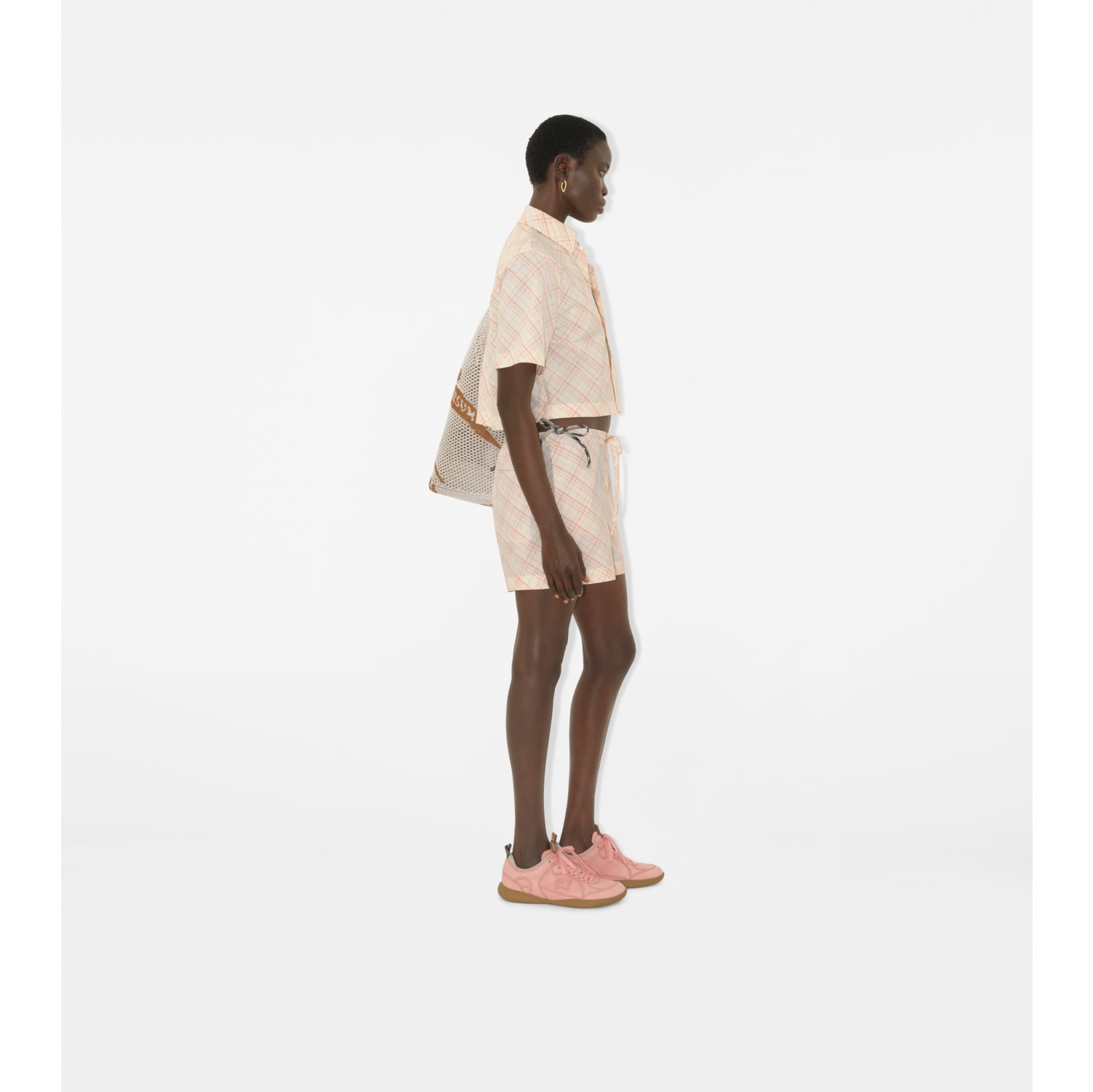 Cropped Check Cotton Shirt