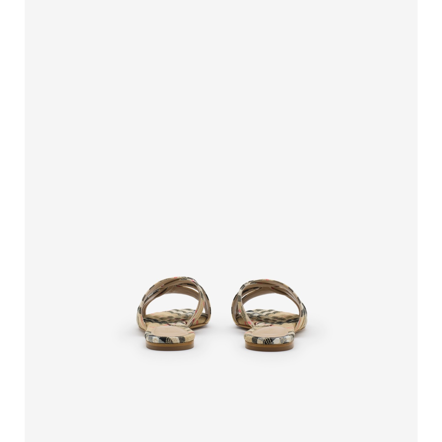 Check Linen Blend Cabana Sandals​