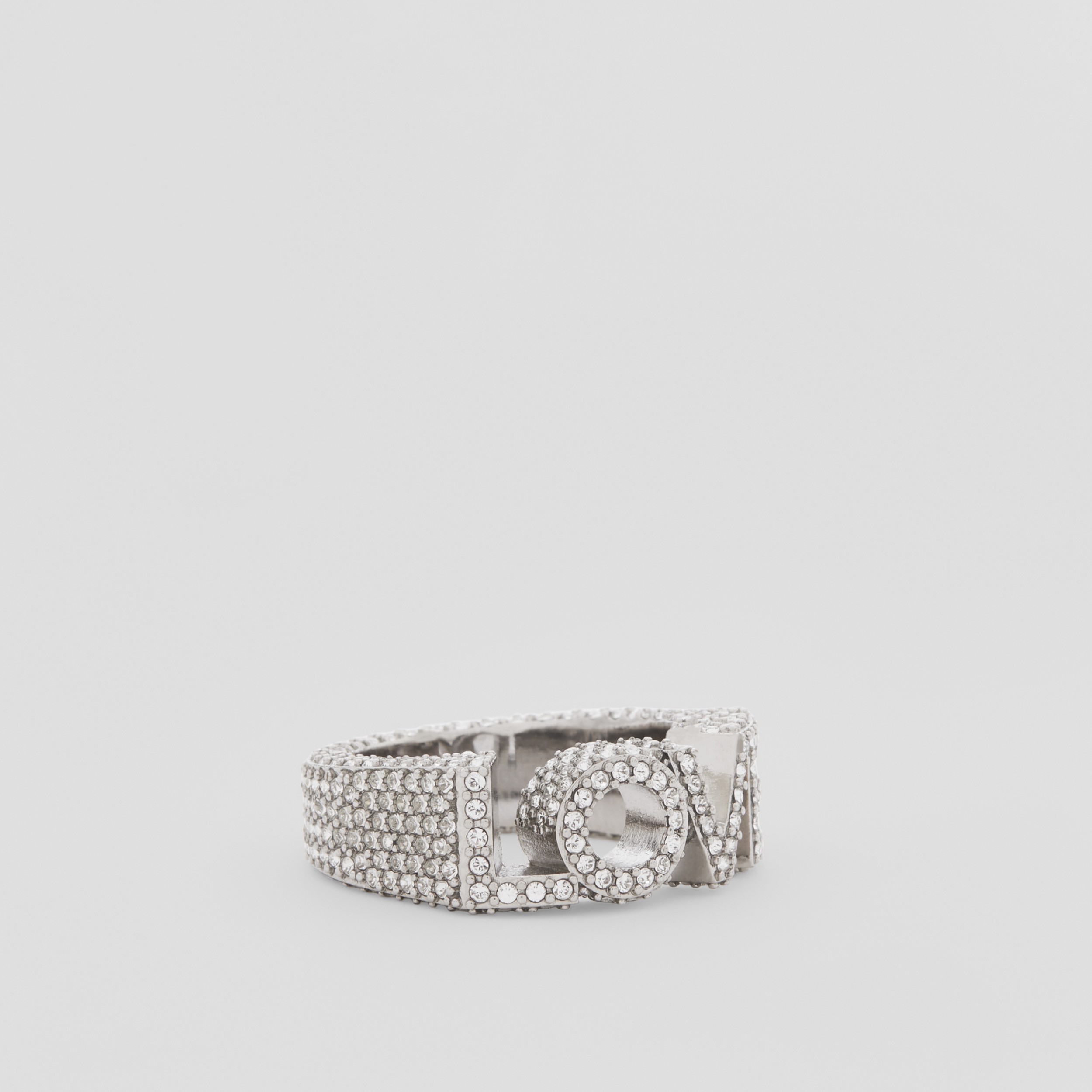 Crystal Detail Palladium-plated Love Ring in Palladium/crystal - Women | Burberry® Official - 3