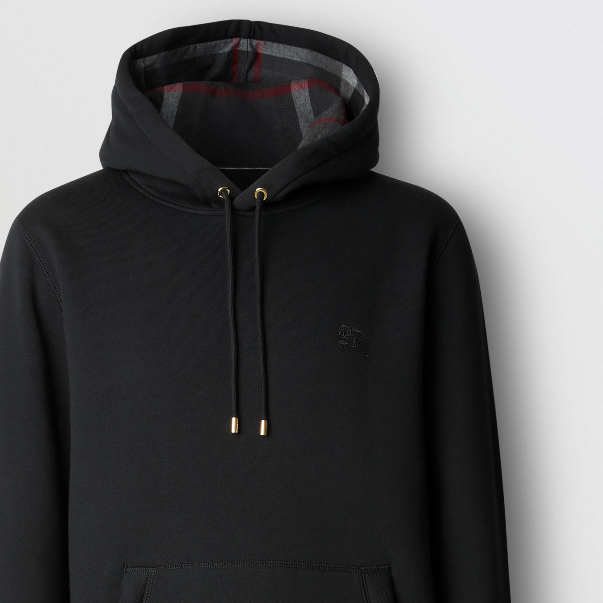 Embroidered Ekd Cotton Blend Hoodie In Black Men Burberry® Official