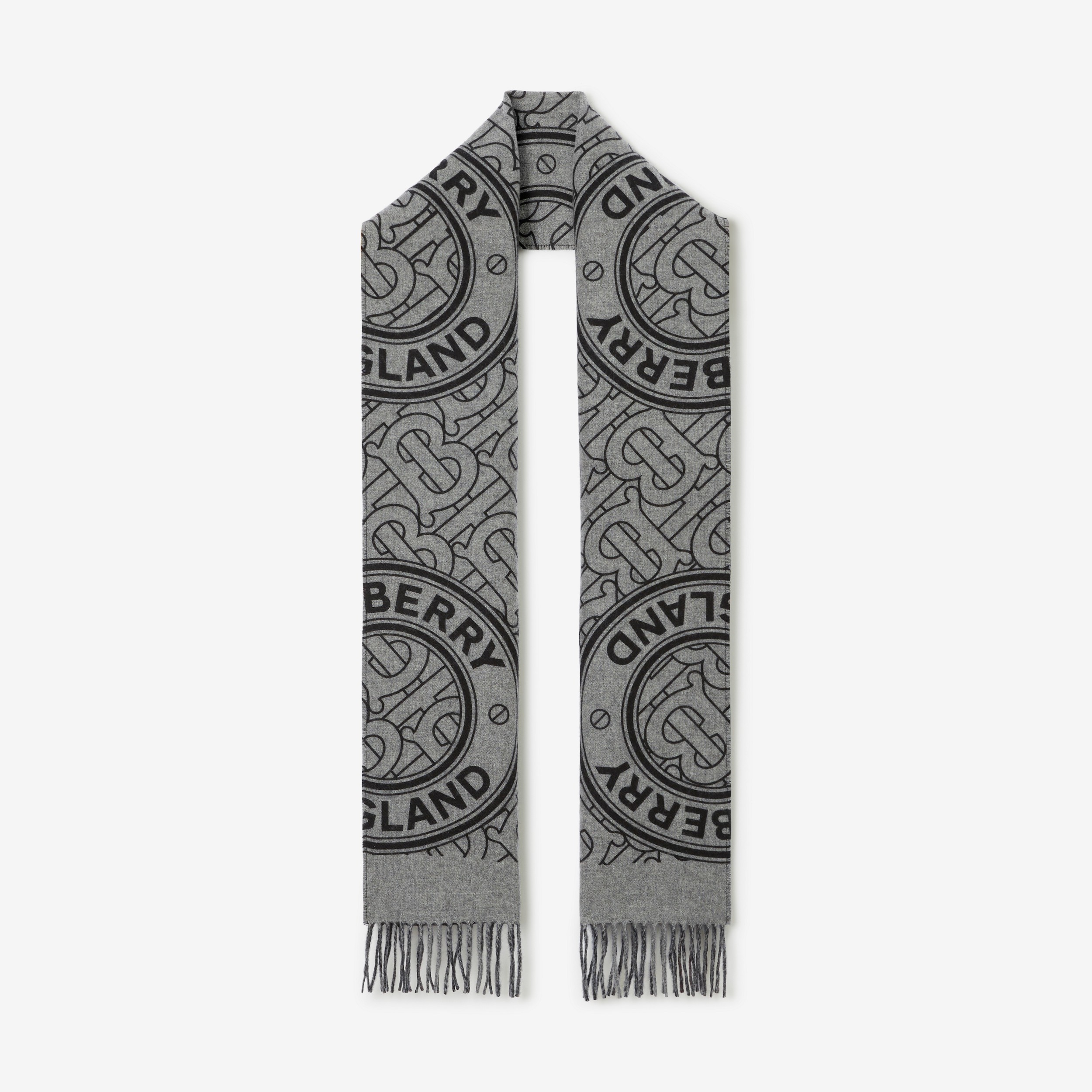 Montage Cashmere Reversible Scarf in Shale Grey | Burberry® Official - 1