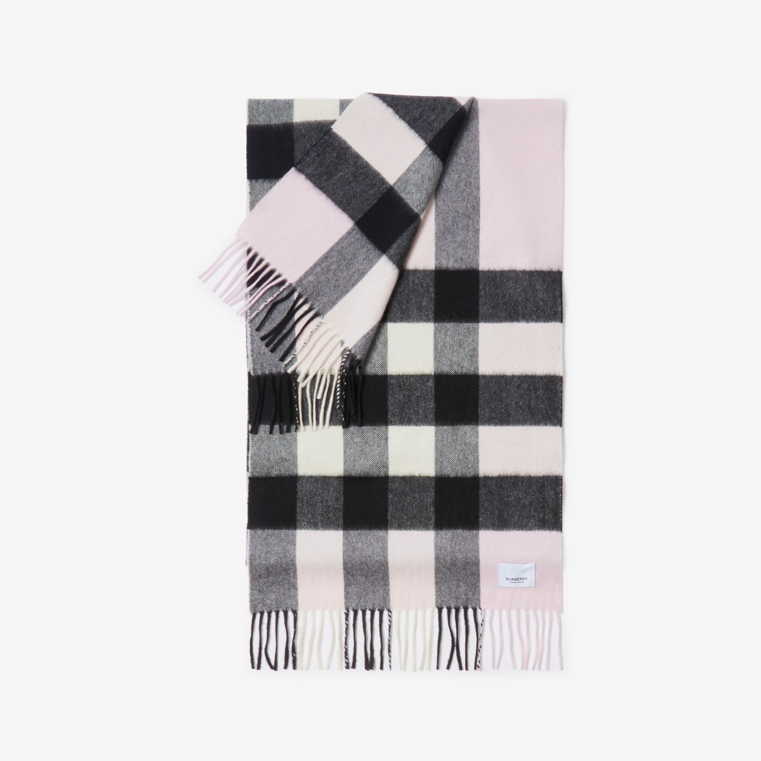 Check Cashmere Scarf in Pale Candy Pink | Burberry® Official