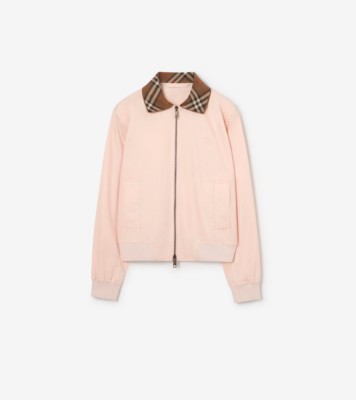 Burberry クロップド トロピカルギャバジン ヘイフィールド ハリントンジャケット (コンパクトピンク) - ウィメンズ | Burberry®公式サイト