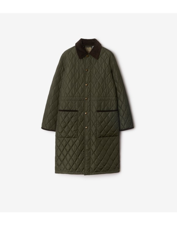 Mid-length Quilted Nylon Car Coat