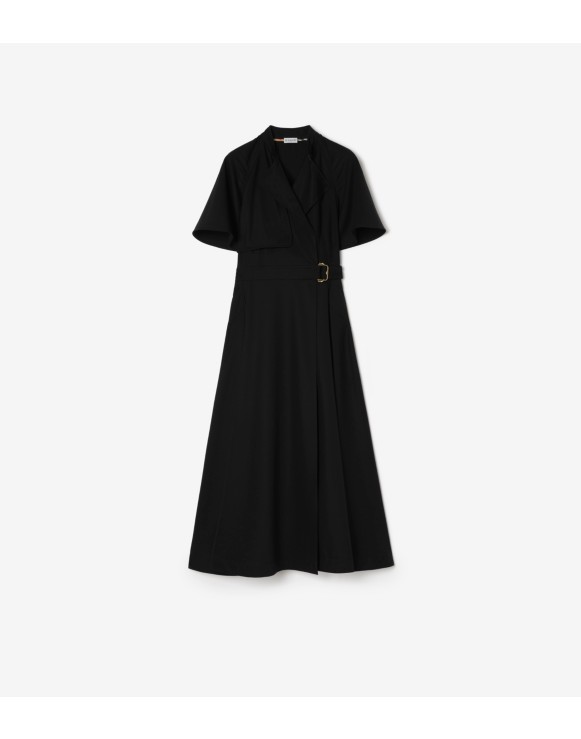 Wool Twill Wrap Dress