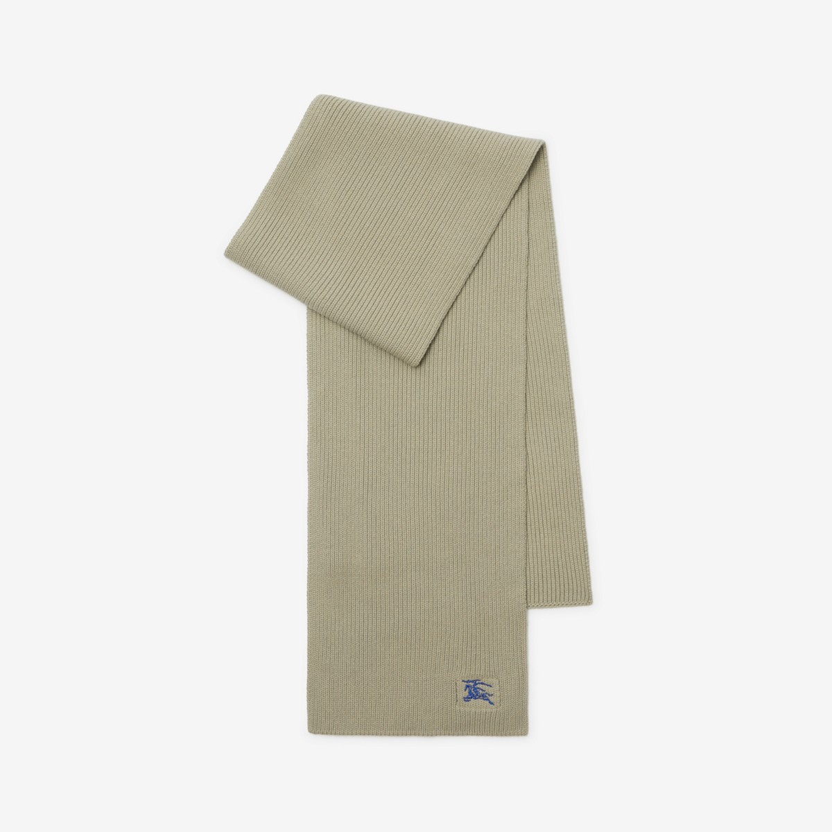 Burberry Ribbed Cashmere Scarf In Hunter