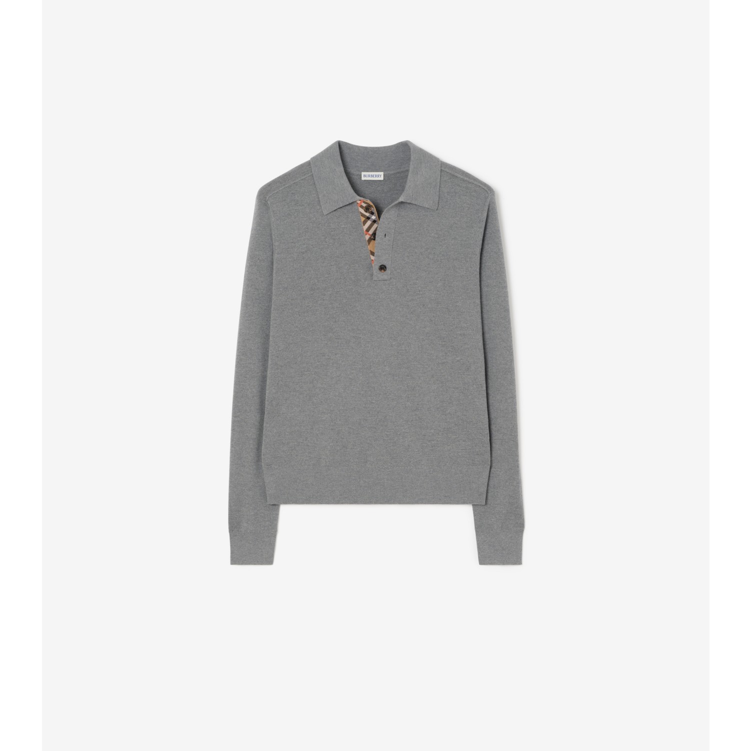Long-sleeve Wool Polo Shirt