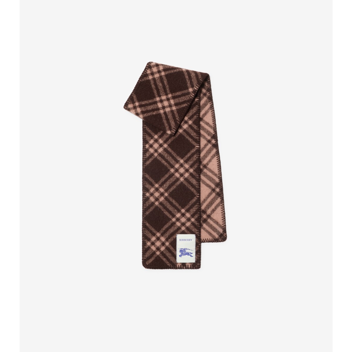  Check Narrow Wool Scarf