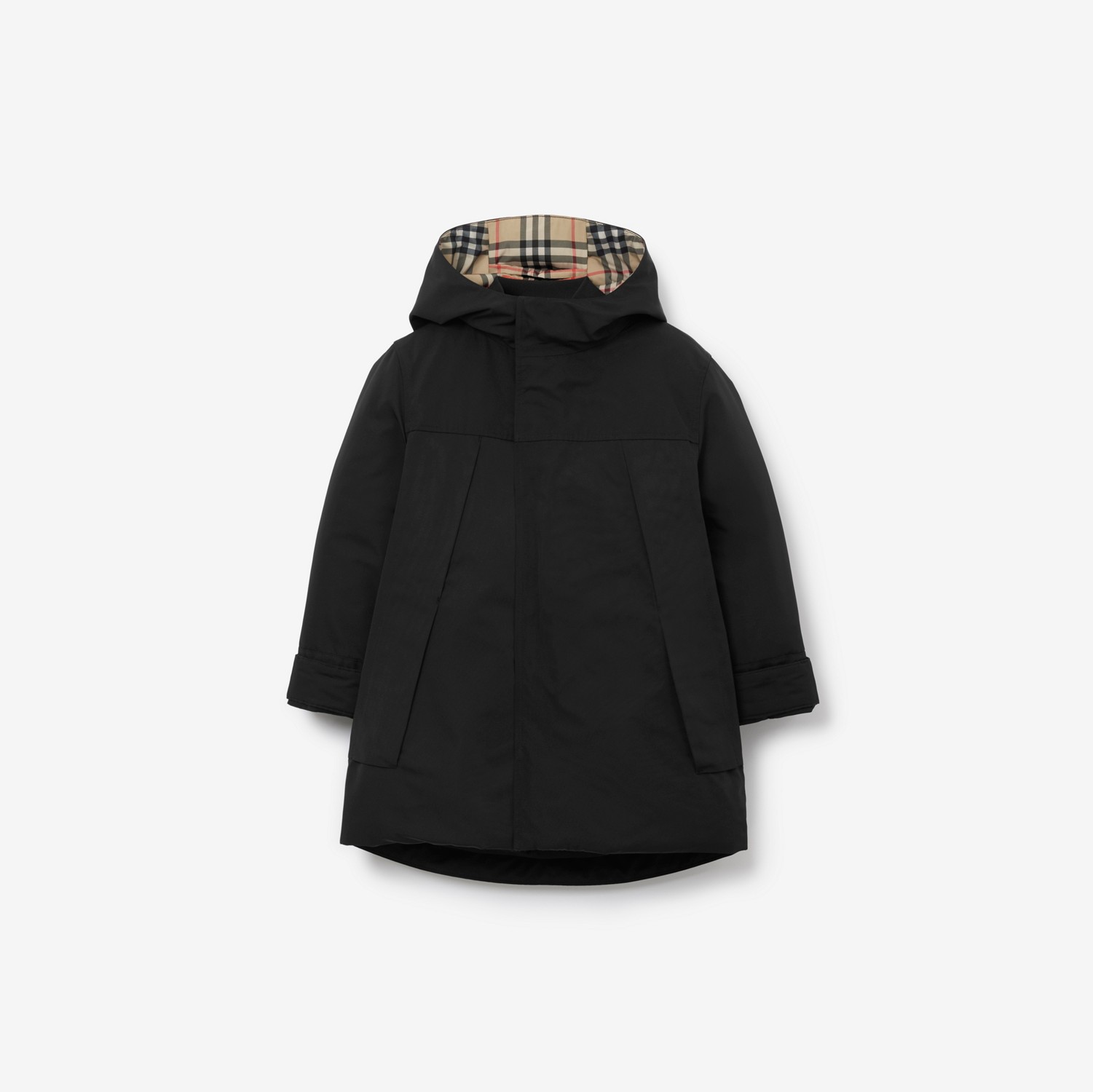 Abrigo con capucha y EKD (Negro) | Burberry® oficial