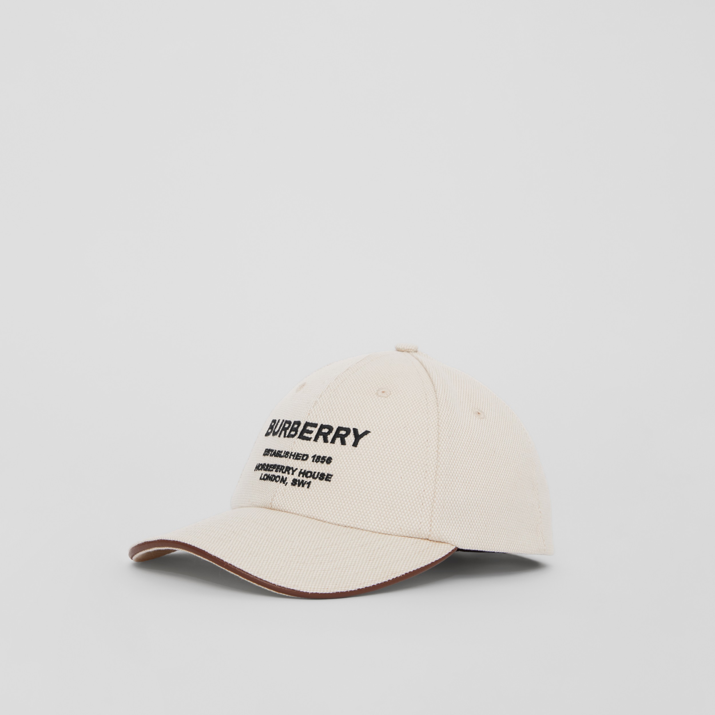 ホースフェリーモチーフ コットンキャンバス ベースボールキャップ ナチュラル Burberry 公式サイト