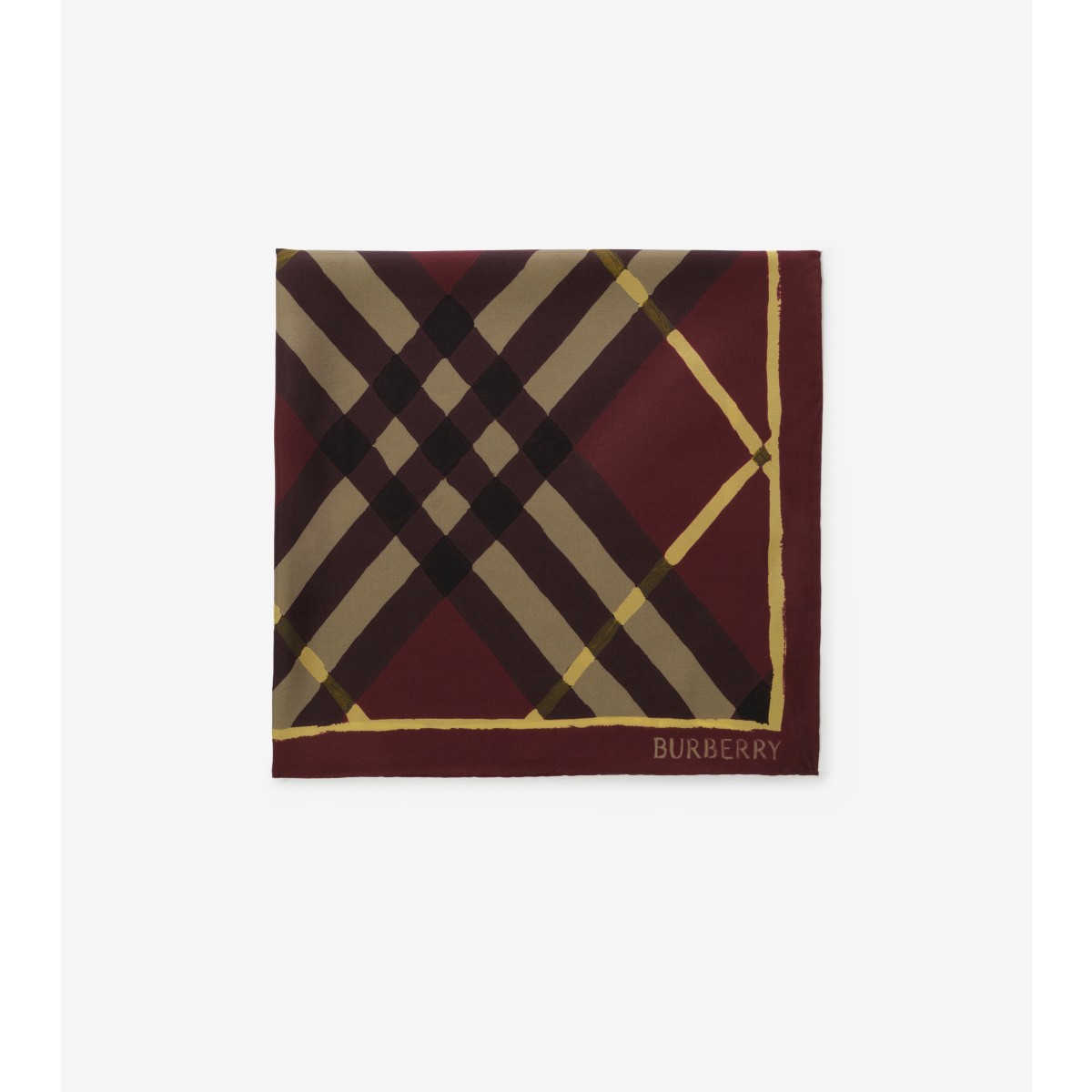  Check Watercolour Silk Scarf