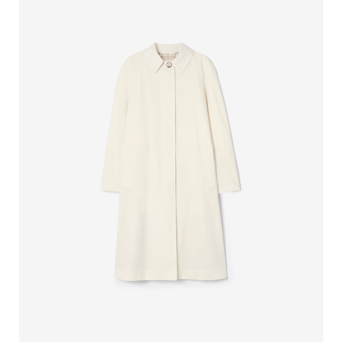  Check Long Tropical Gabardine Car Coat