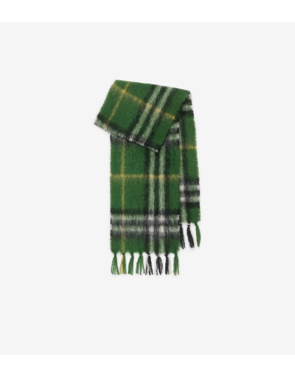 Check Mohair Wool Scarf