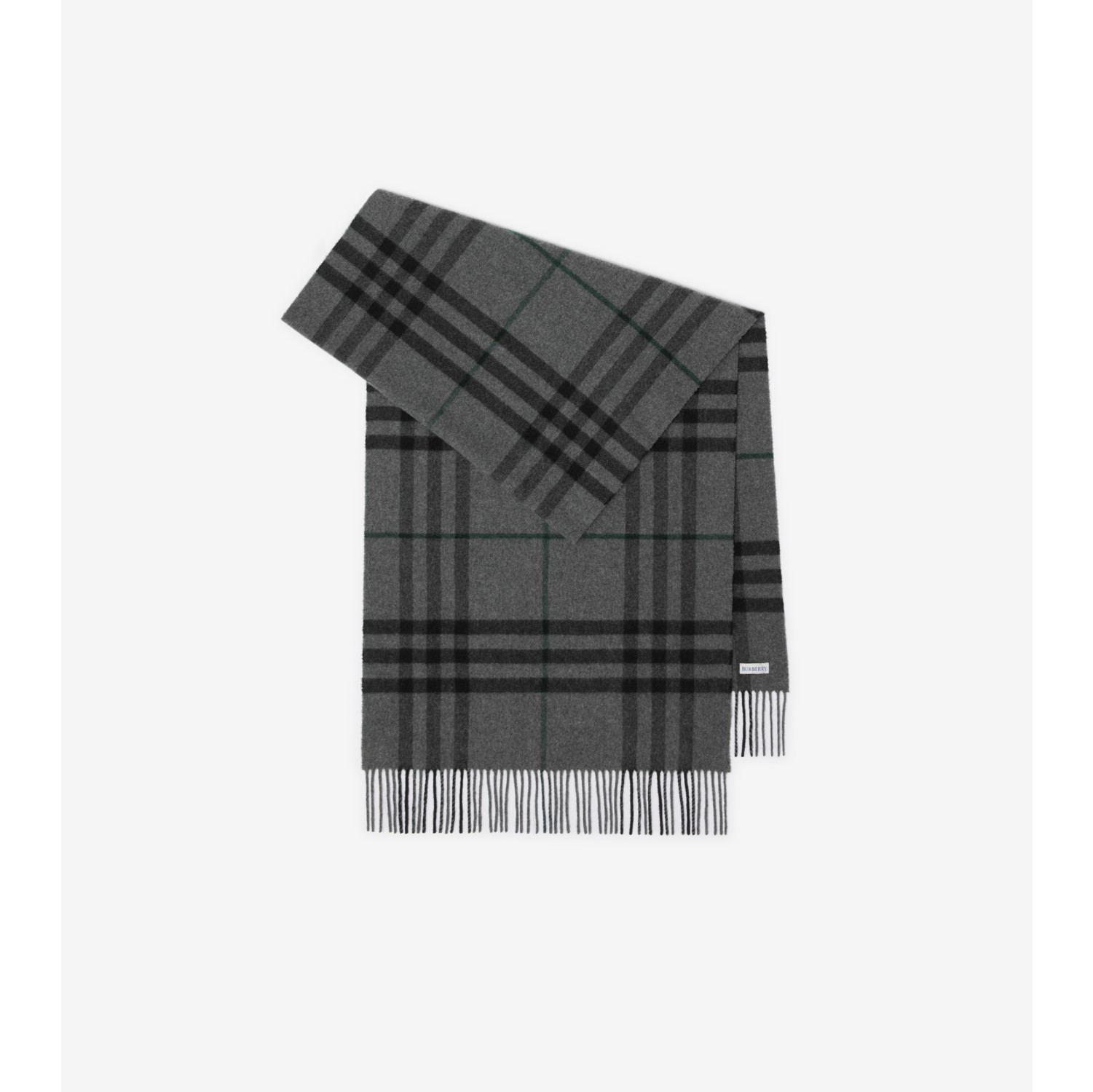 Wide Check Cashmere Scarf