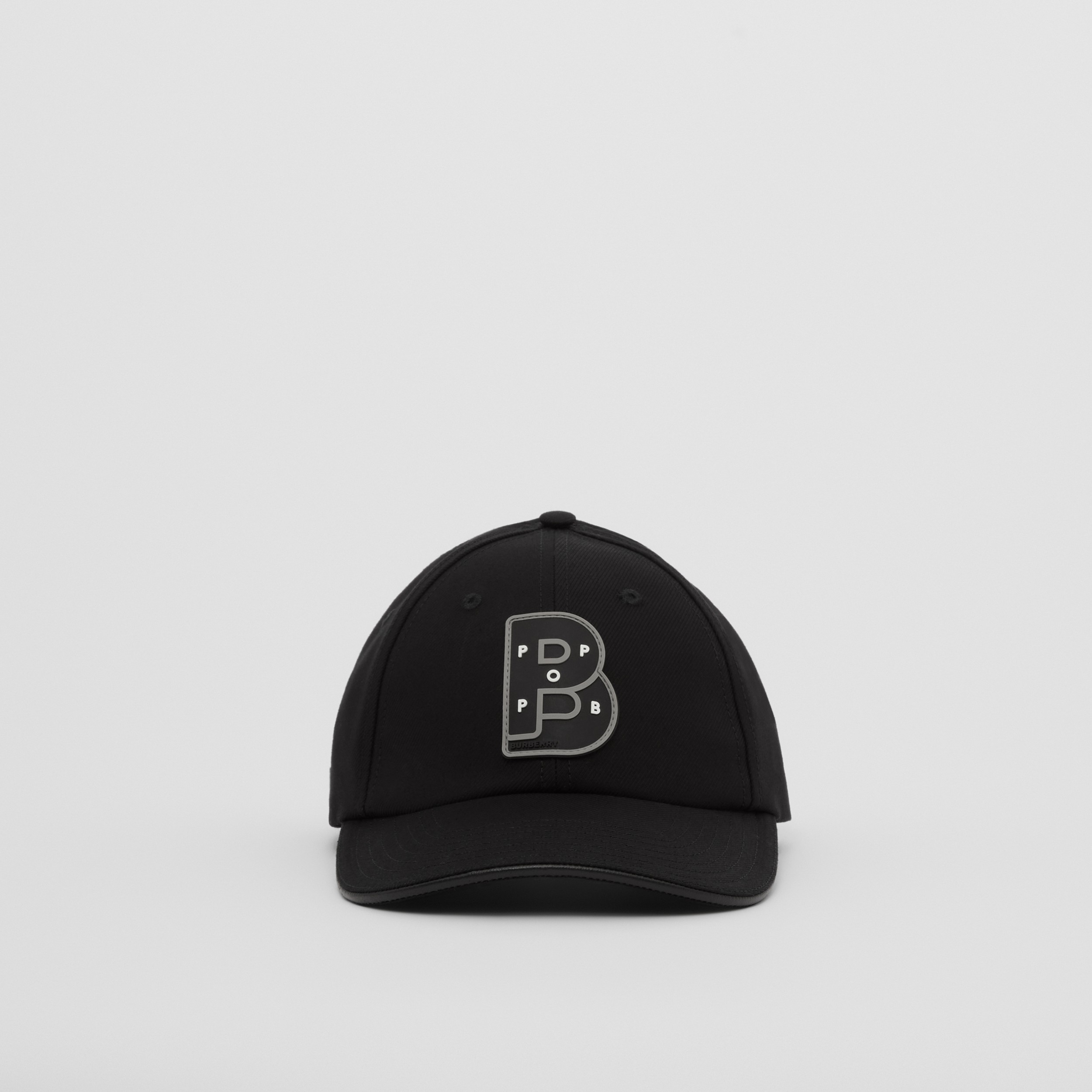 Letter Graphic Cotton Baseball Cap in Black | Burberry® Official - 1