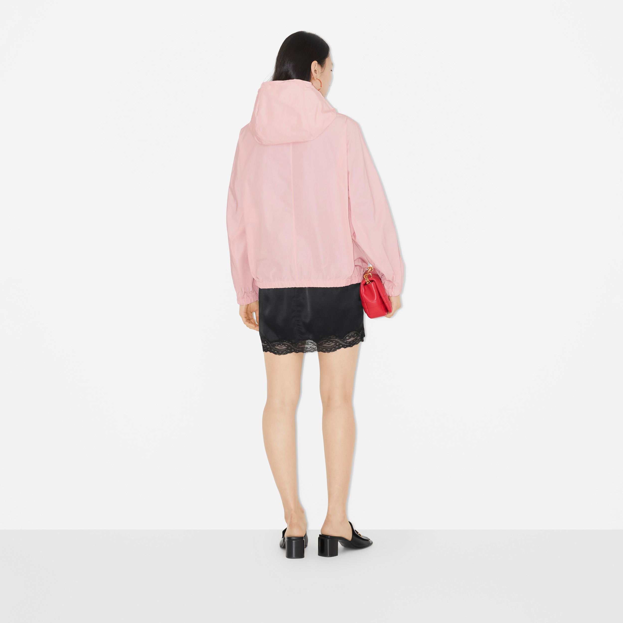 Cotton Blend Hooded Jacket in Sorbet Pink - Women | Burberry® Official - 4