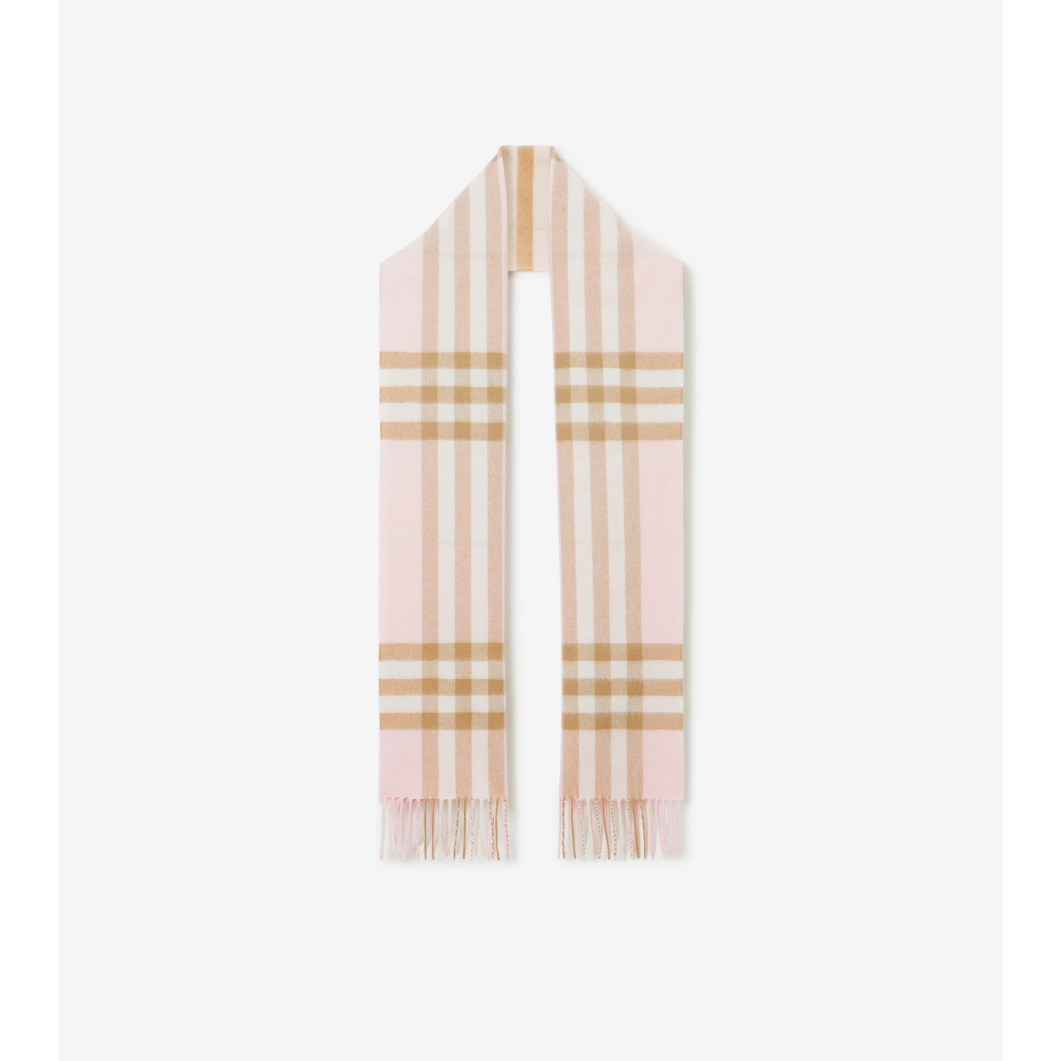 The Burberry Check Cashmere Scarf in Alabaster | Official