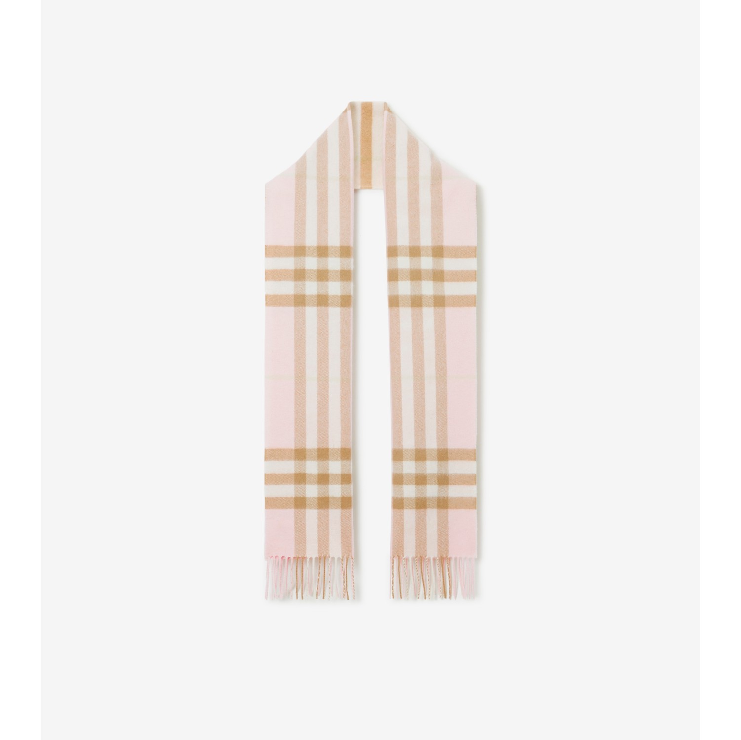 Check Cashmere Scarf in Stone | Burberry® Official