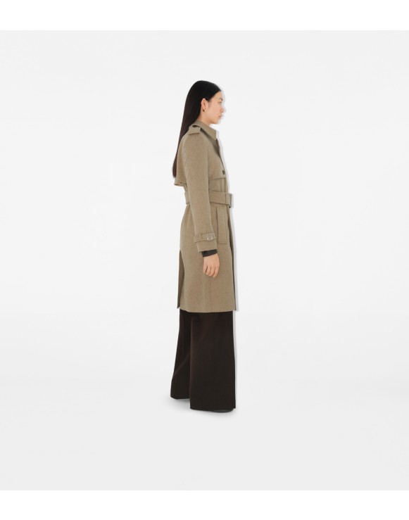 Long Cashmere Trench Coat