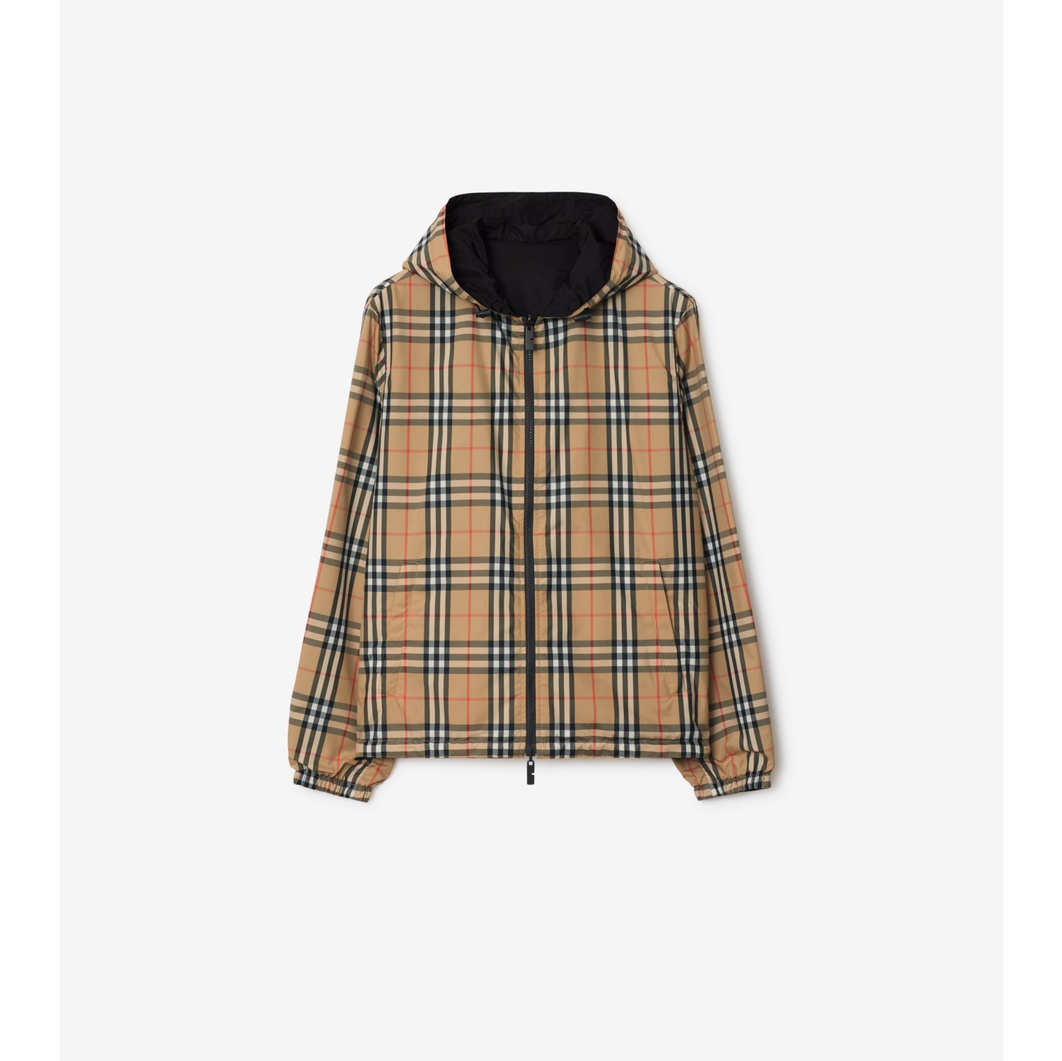 Reversible Check Hooded Jacket