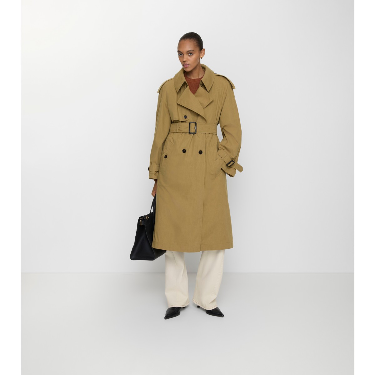  Check Long Canvas Fitzrovia Trench Coat with Warmer