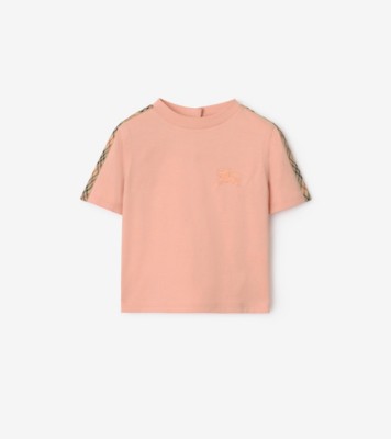 バーバリー メンズコットンTシャツ チェックトリム ホワイト チェックトリム コットンTシャツ (ホワイト) | Burberry®公式サイト