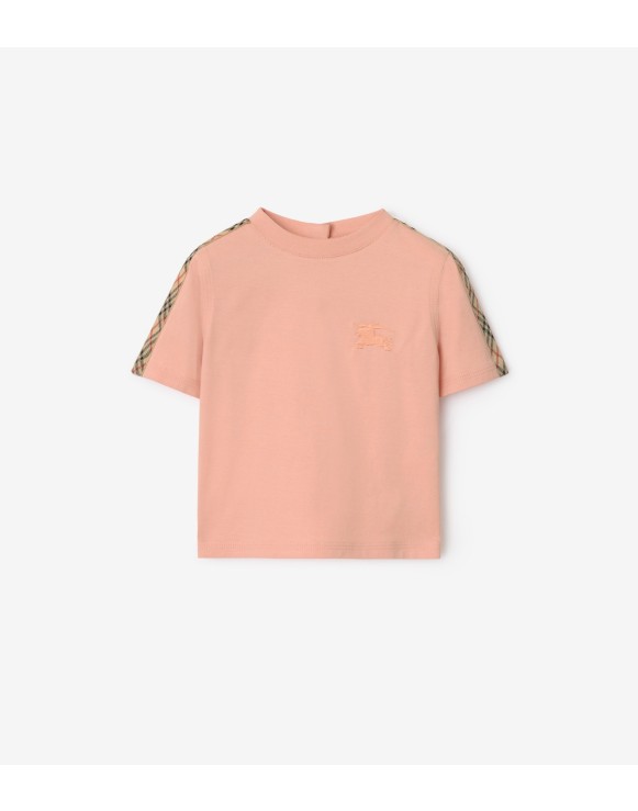 Check Trim Cotton T-shirt