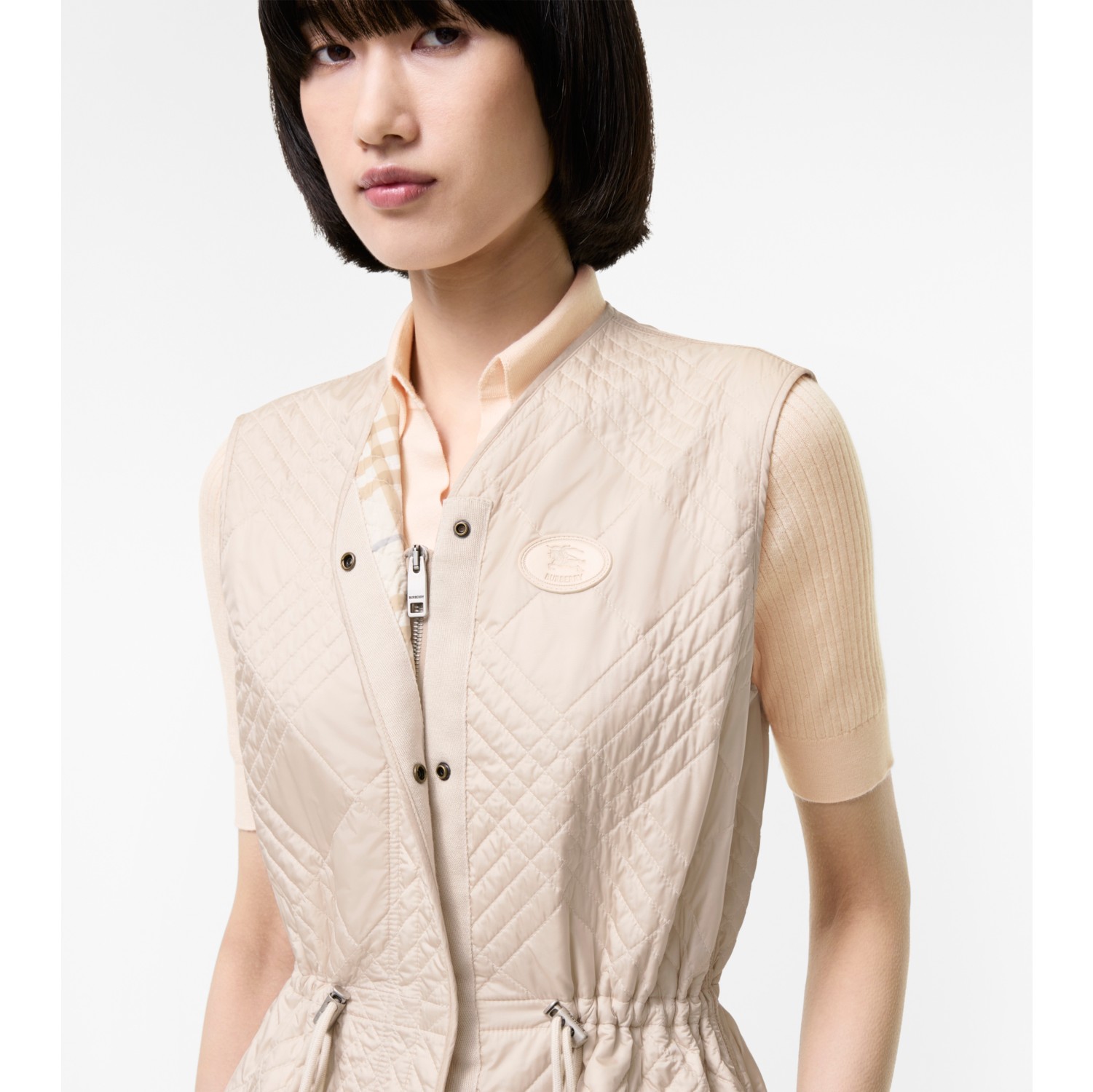 Quilted Nylon Walby Warmer in Stone beige - Women | Burberry® Official