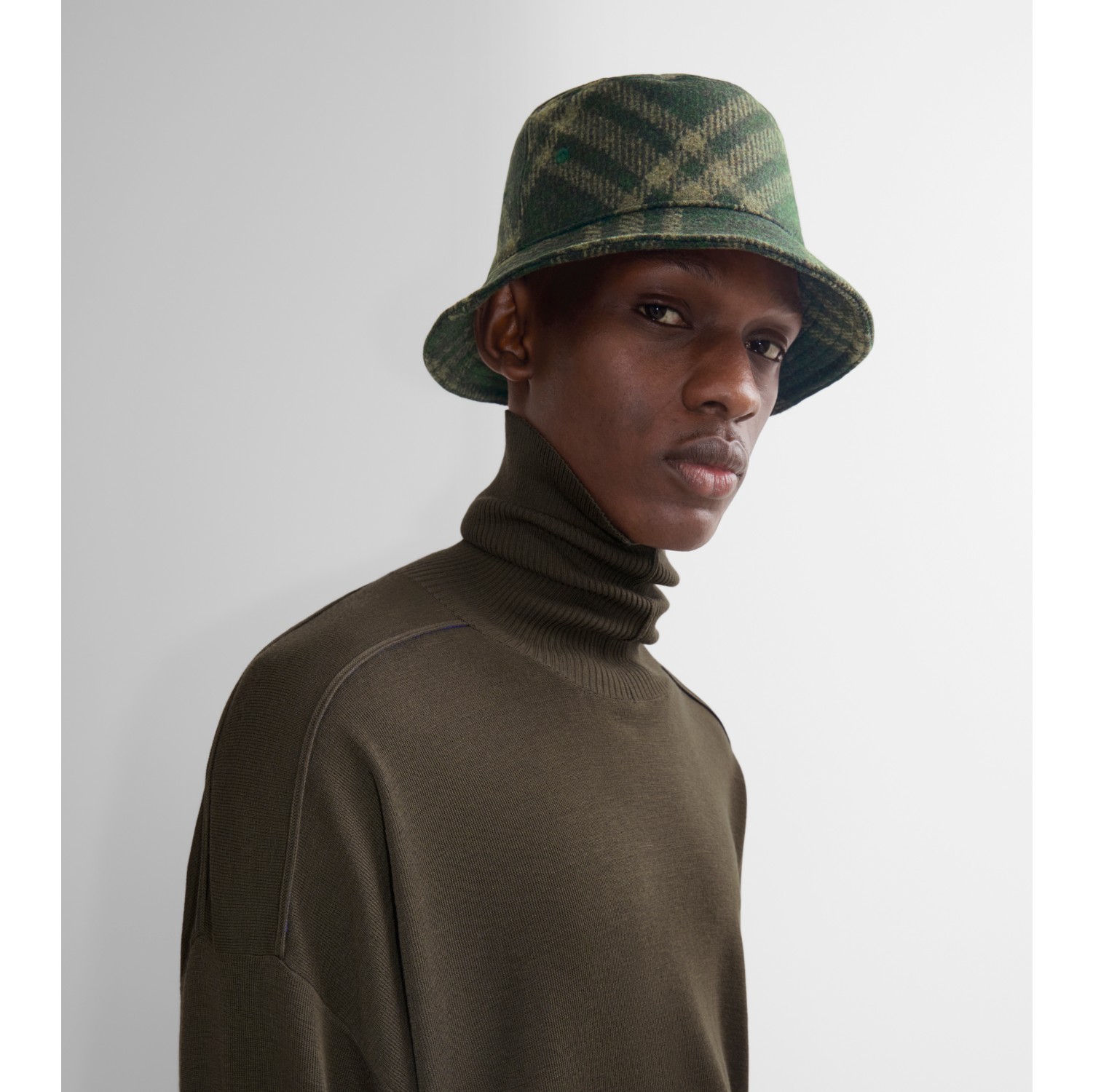 Check Wool Bucket Hat